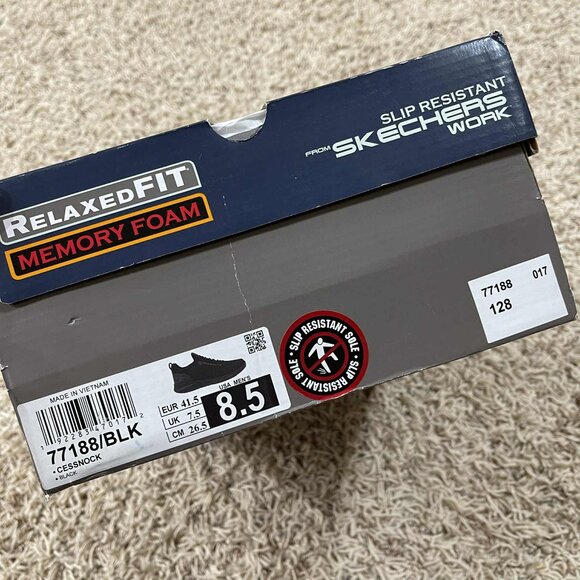 Skechers Men’s Relaxed Fit Cessnock Slip Resistant Work Shoes Black, Size 8.5 - Picture 13 of 16